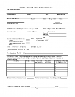 Patient Master File and Income Information-Archivo Principal de Ingreso del Paciente-SPANISH